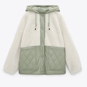 Zara Quilted + Sherpa Jacket
